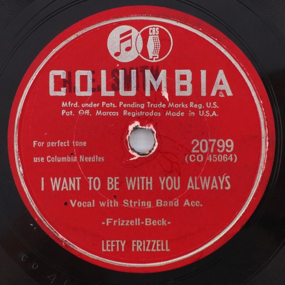 Lefty Frizzell – My Baby's Just Like Money/I Want To Be With 78 rpm Record 20799 - Picture 3 of 16